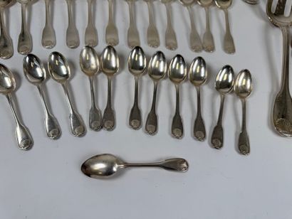 CHRISTOFLE.
Important set of silver-plated...