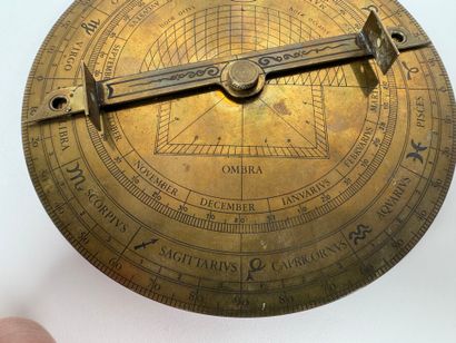 Brass and chased bronze planispheric ASTROLABE...