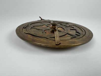 Brass and chased bronze planispheric ASTROLABE...