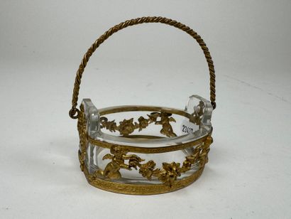 Small cut-crystal and ormolu and chased-bronze...