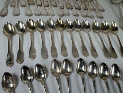CHRISTOFLE.
Important set of silver-plated...