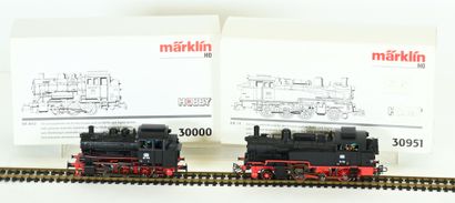 MÄRKLIN,Ho, two DB steam locomotives, near...