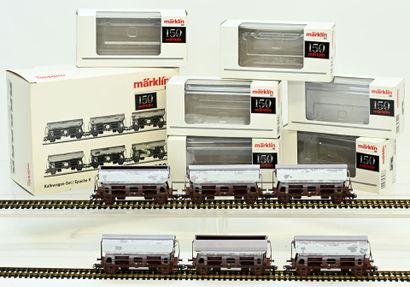 MÄRKLIN,Ho,réf 46303, set of 6 lime wagons,...