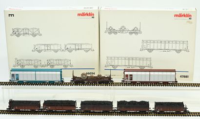 MÄRKLIN, Ho, réf 46034 and 47881, 7 freight...