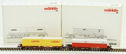 MÄRKLIN, Ho, ref 47445 & 47442, 2 container...