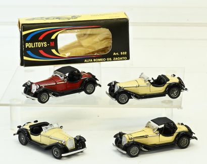 Polytoys M series, 4 Alpha Roméo Zagato GS,...