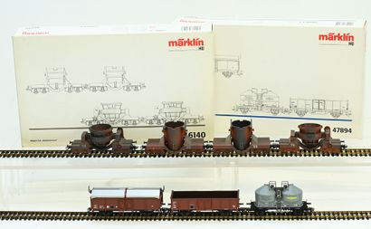 MÄRKLIN, Ho, réf 46140, 47894, 7 freight...