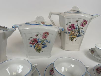 U.F. in Limoges. Part of a polychrome porcelain...