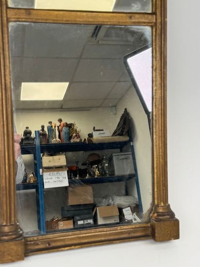 Small gilded wood trumeau mirror with detached...