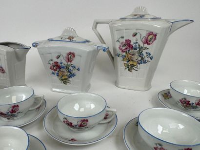 U.F. in Limoges. Part of a polychrome porcelain...