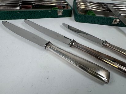 Series in silver-plated metal, filet model,...