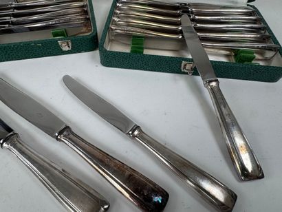 Series in silver-plated metal, filet model,...