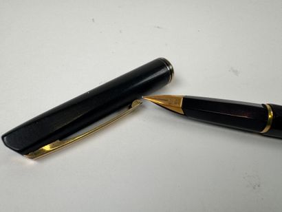 WATERMAN.
Black and gold resin fountain pen,...