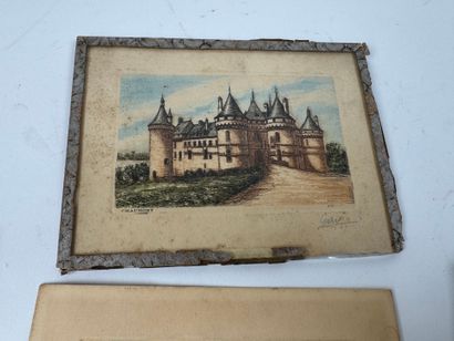 Set of five color etchings depicting Loire...