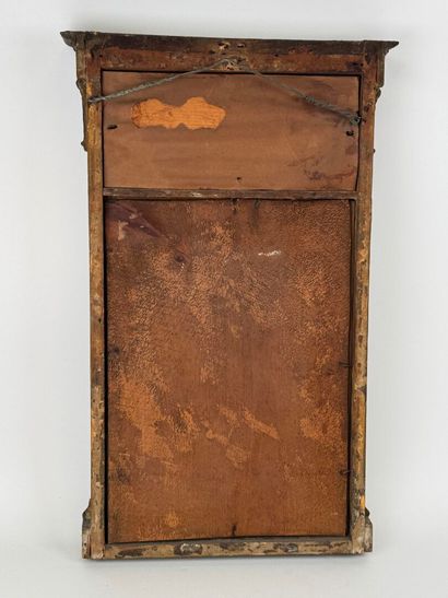 Small gilded wood trumeau mirror with detached...