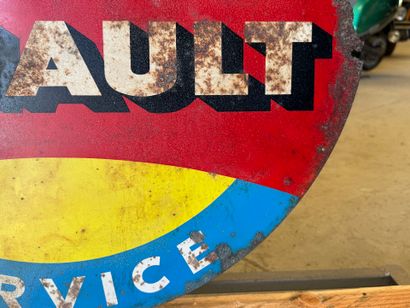 HUILES RENAULT. Circular advertising plate...