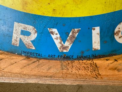 HUILES RENAULT. Circular advertising plate...