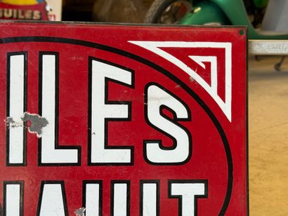 HUILES RENAULT, rectangular advertising plate...