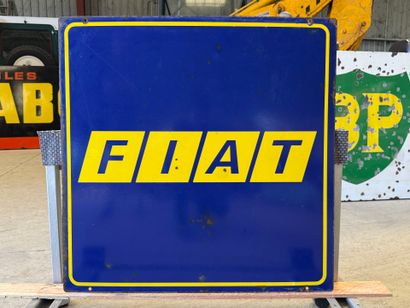 FIAT: Rectangular, double-sided, polychrome-enameled...