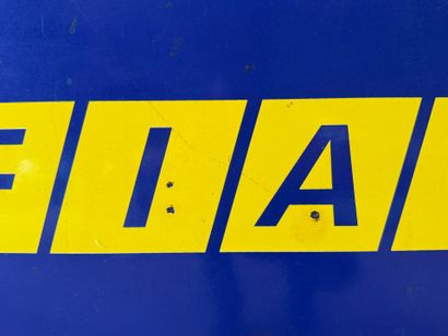 FIAT: Rectangular, double-sided, polychrome-enameled...