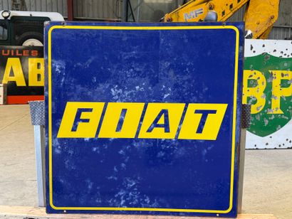 FIAT: Rectangular, double-sided, polychrome-enameled...