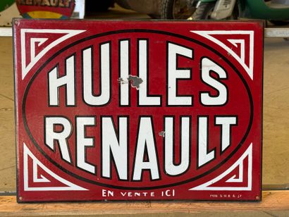 HUILES RENAULT, rectangular advertising plate...