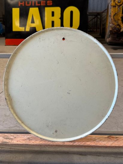 Circular no-parking sign in polychrome painted...