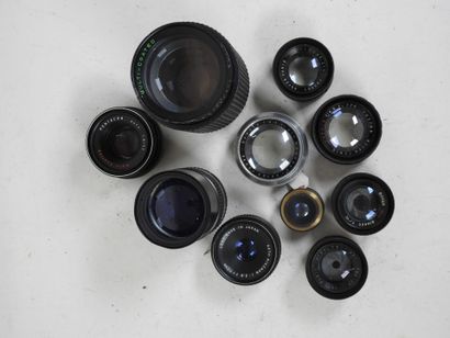 Set of ten lenses for cameras and view cameras,...