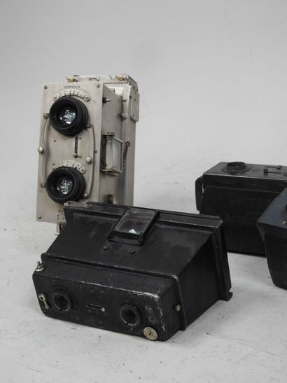 Set of three stereoscopic cameras including...