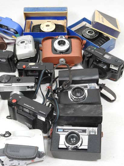 Set of about twenty various cameras including...