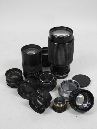 Set of ten lenses for cameras and view cameras,...