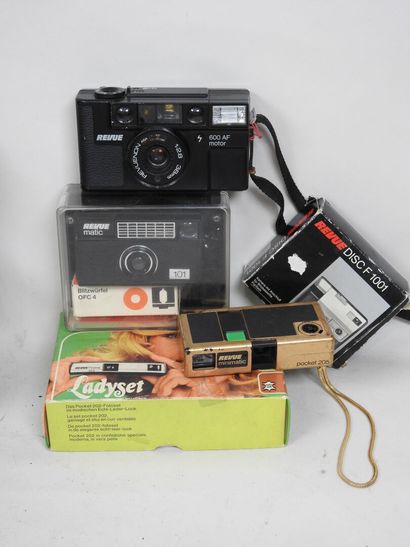 Set of twenty or so REVUE cameras, including...