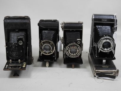 Set of six various bellows cameras including...