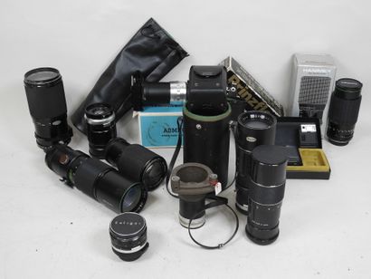 Set of about twenty camera lenses of various...