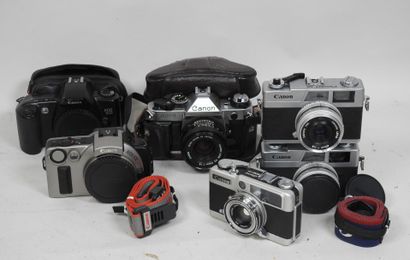 Set of six CANON cameras : 
- one CANON AE-1...
