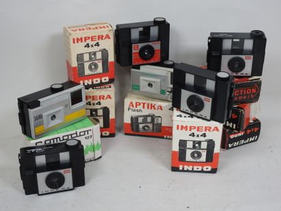 Set of around twenty INDO cameras, many with...