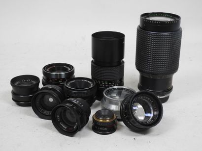 Set of ten lenses for cameras and view cameras,...