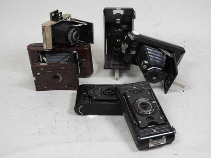 Set of six bellows cameras, including several...