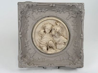 WYON, Edward William (1811-1885).
Deux enfants.
Médaillon...