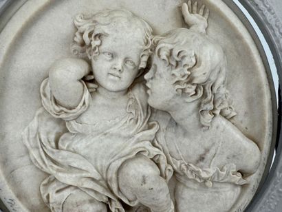 WYON, Edward William (1811-1885).
Deux enfants.
Médaillon...