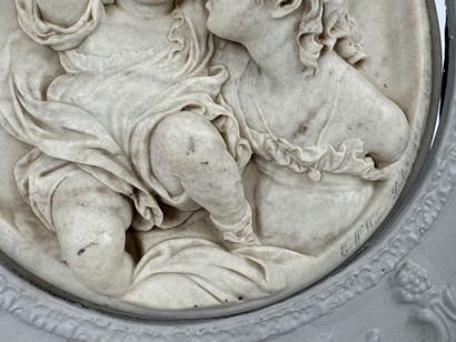 WYON, Edward William (1811-1885).
Deux enfants.
Médaillon...