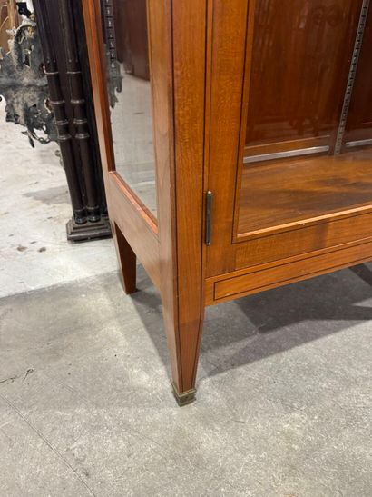 Three-door molded cherrywood display case,...