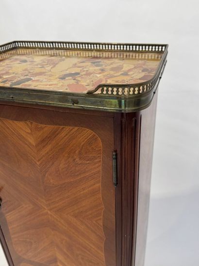Small medallion cabinet in wood and veneer...