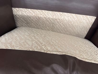 POLTRONE FRAU. 
Brown leather two-seater...