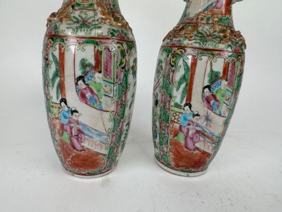 CANTON, early 20th century. 
Polychrome enameled...
