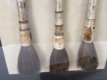 CHINA, 20th century. 
Suite of 9 brushes,...