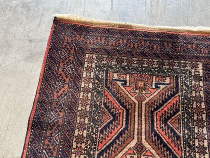 IRAN. 
Polychrome wool carpet with stylized...