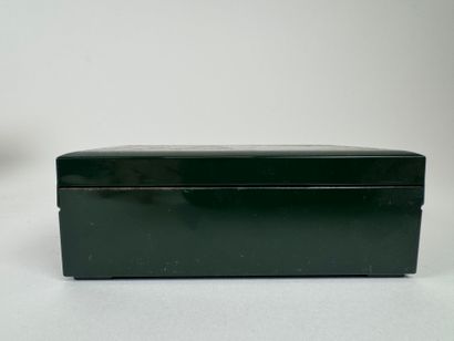 Two rectangular boxes in inlaid elm burl...