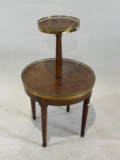 Small circular sideboard in molded wood with...