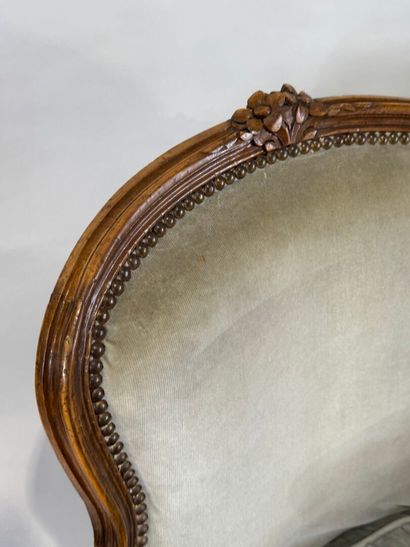 Pair of molded and carved wood bergères,...